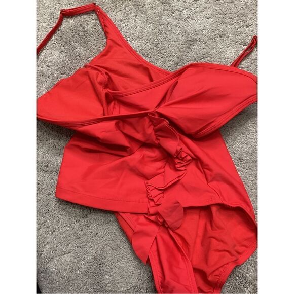 New. Red ruffle one piece. Retails $115 - Picture 9 of 11